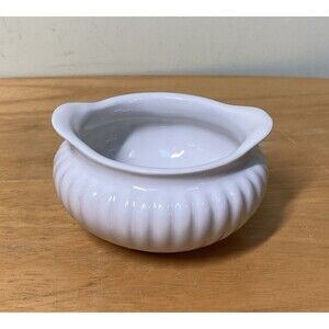 Vintage Forman Family by The Hall China Co Small Ribbed Round Dish White